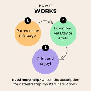 how it works: 1. purchase on this page 2. download via etsy or email 3. print and enjoy. need more help? check the description.