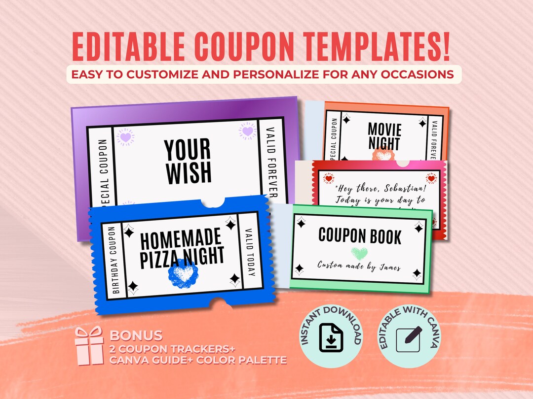 DIY Coupon Templates Bundle Editable Designs for Everyone Perfect for DIY Coupon Templates Bundle Editable Designs for Everyone Perfect for