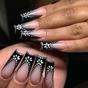 Handmade Dotted Art Press On Nails | Handdrawn Nail Art | NO STICKERS | BillioNoire Beauty