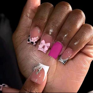 Handmade Animal Print French Press On Nails | Handdrawn Nail Art | NO STICKERS | BillioNoire Beauty