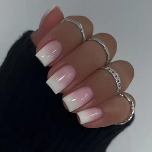 Handmade Ombre Press On Nails | Handdrawn Nail Art | NO STICKERS | BillioNoire Beauty