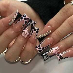 Handmade Glam Freestyle Press On Nails | Handdrawn Nail Art | NO STICKERS | BillioNoire Beauty
