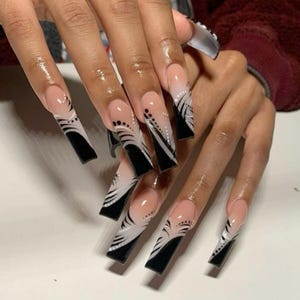 Handmade Old School Ombre Art Press On Nails | Handdrawn Nail Art | NO STICKERS | BillioNoire Beauty