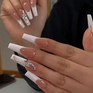 Handmade Butterfly French Press On Nails | Handdrawn Nail Art | NO STICKERS | BillioNoire Beauty