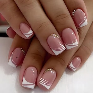Handmade Line Design Press On Nails | Handdrawn Nail Art | NO STICKERS | BillioNoire Beauty
