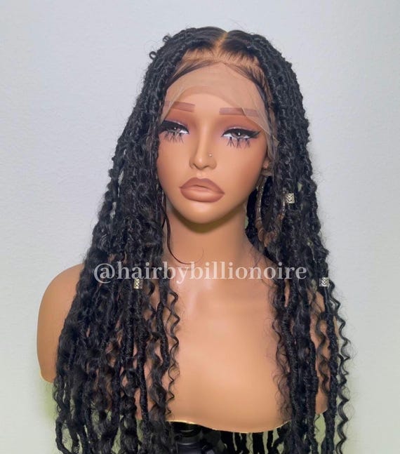 Distressed Faux Locs Full HD Lace, Boho Custom Handmade Wig  display picture 3