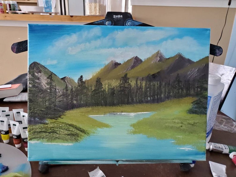 Bob Ross Oil Painting Etsy