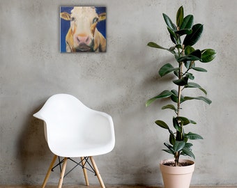 Highland Cow Canvas Print | Farmhouse Wall Art | Oil Painting Reproduction on Canvas