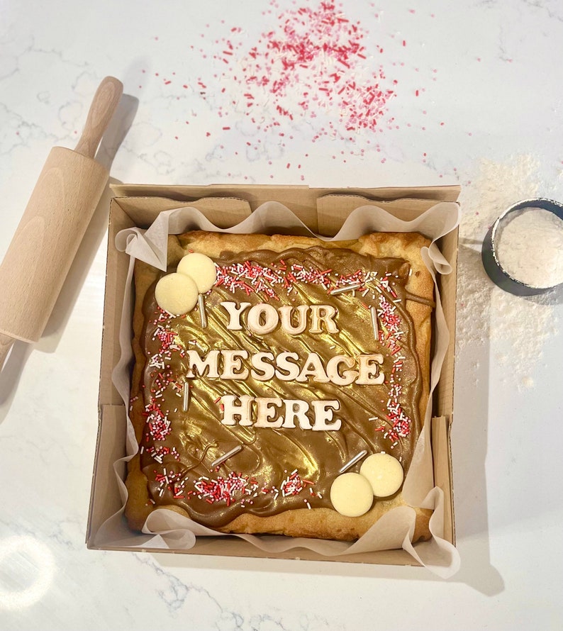 Personalized Message Stuffed Cookie Slab | Birthday Gift Box - Etsy UK