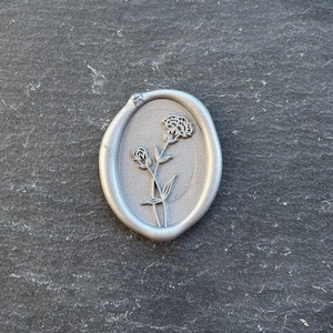 CARNATION Wax Seal Stamp Custom Wedding Initials Seals Wedding Invitation Seal Sealing Wax