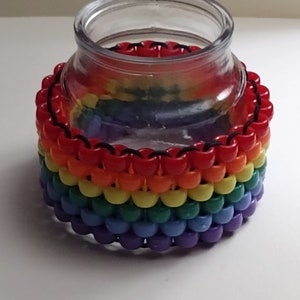 Peyote Stitch Rainbow Kandi Cuff