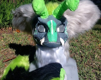 NEED GONE ASAP medium quality dino mask almost fully sewn hq tail fully sewn