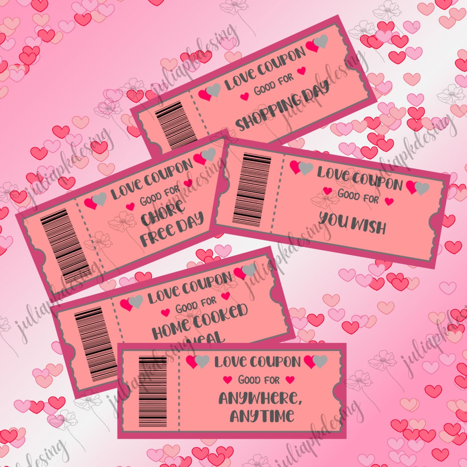 Printable Valentine Coupon Etsy Printable Valentine Coupon Etsy