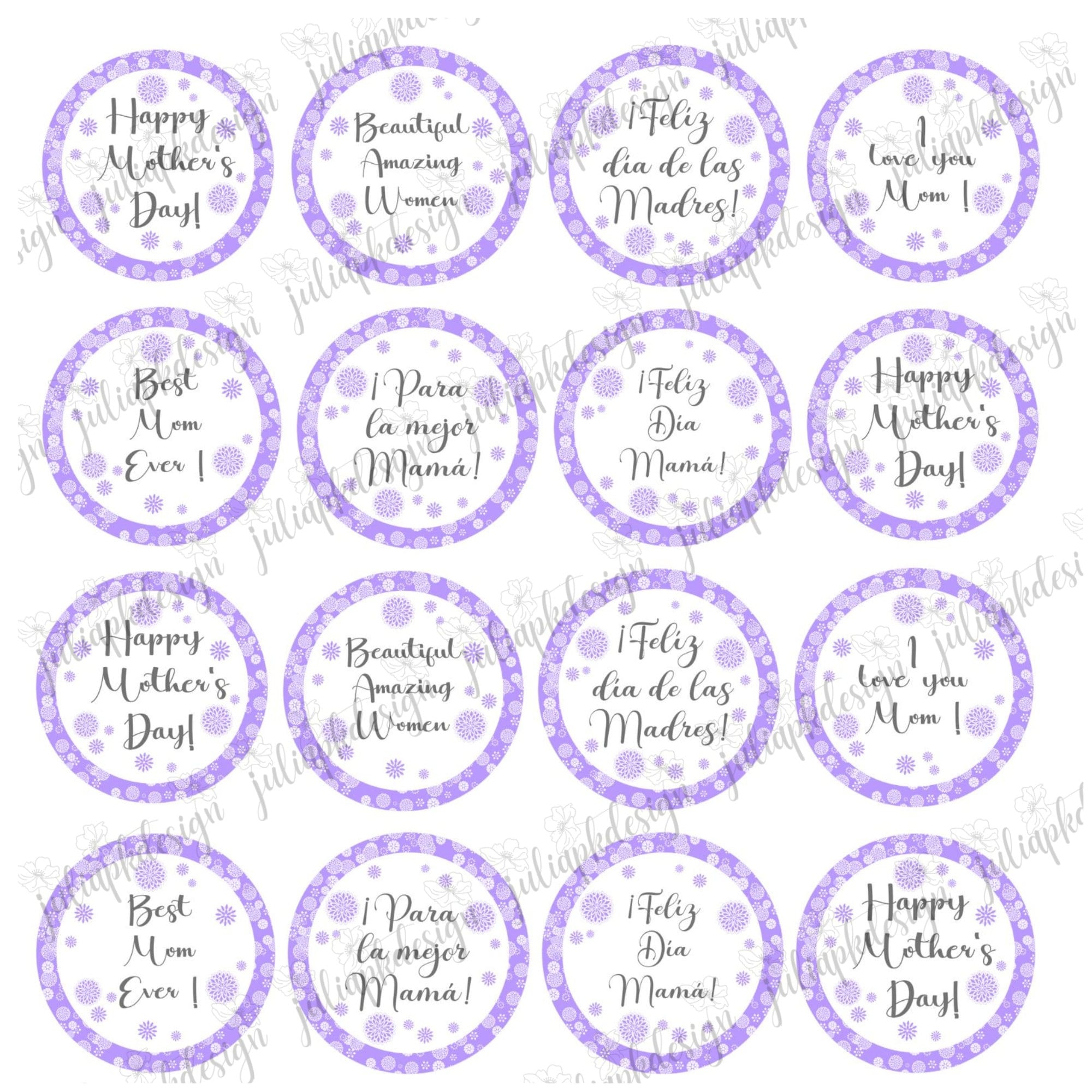 Mother's Day Cupcake Toppers Printable - Etsy
