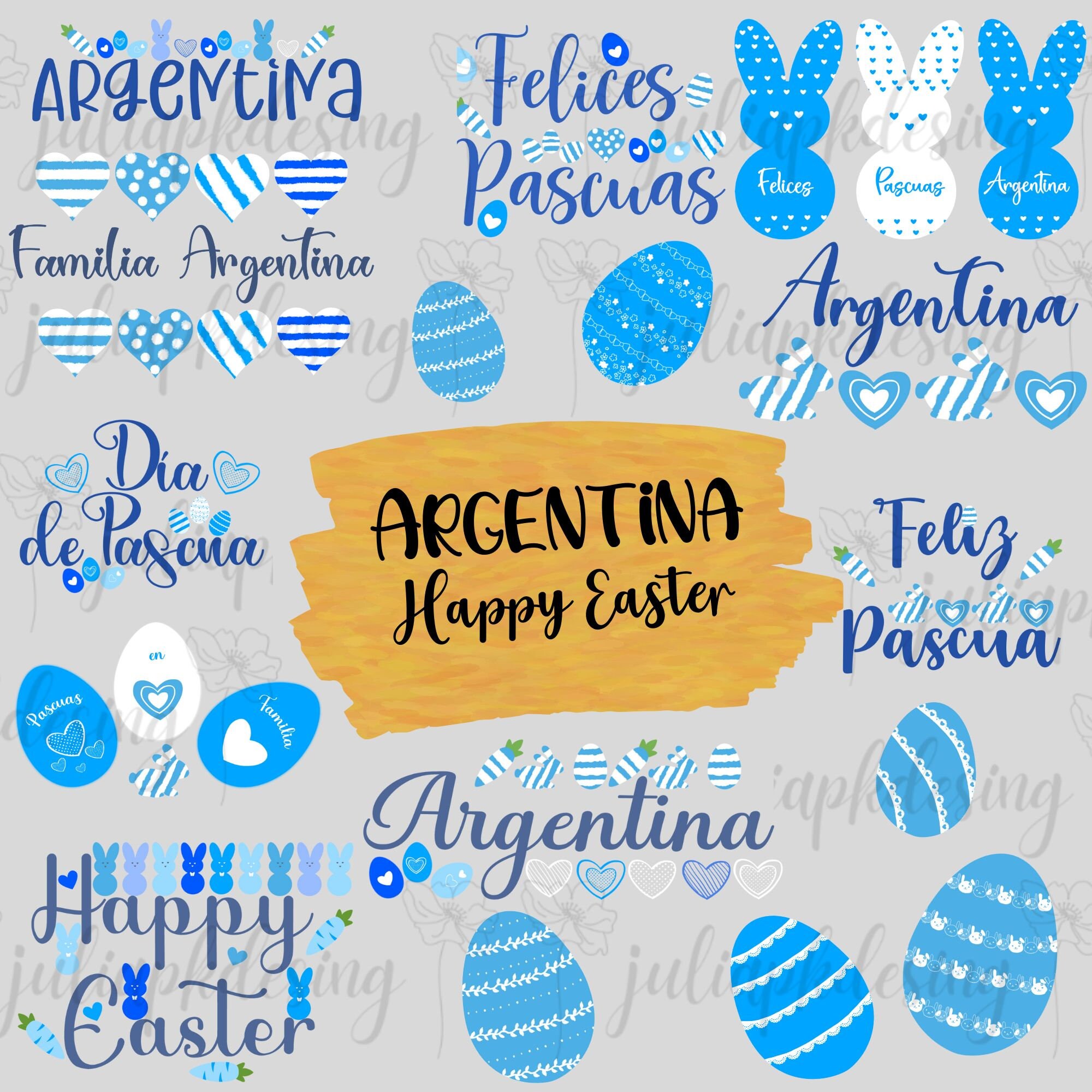 Argentina Happy Easter Png Svg Argentina Felices Pascuas - Etsy