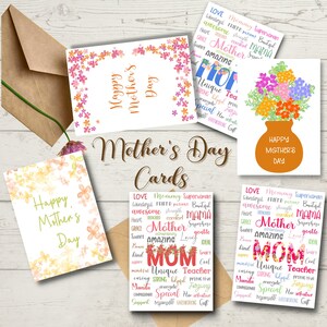 Mother&#39;s day Printable Card Bundle