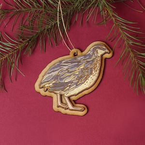 Hand painted Quail Christmas Ornament, Quail gift, Coturnix quail decor, Farm ornament, homestead ornament, Homestead gift, quail
