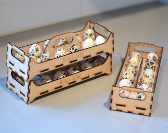 Soporte de madera apilable para huevos de codorniz: Exhibidor de huevos Coturnix