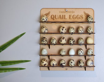 Wooden Quail Egg Holder, Wall Hanging Display, Holds 30 Eggs