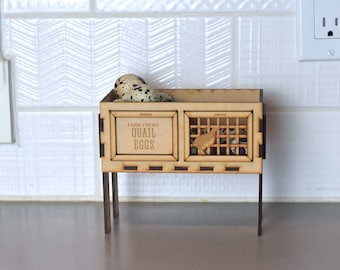 Soporte de madera para huevos de codorniz, expositor de mostrador, decoración rústica.
