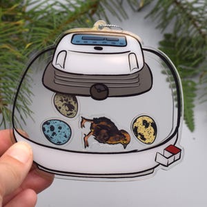 Acrylic Incubator Shaker Ornament Quail gift Coturnix quail Farm ornament homestead ornament Homestead gift hatching eggs baby chicks eggs