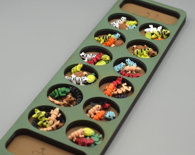 Reptile Mancala Game: Lizard, Frog, Snake & Turtle Pieces