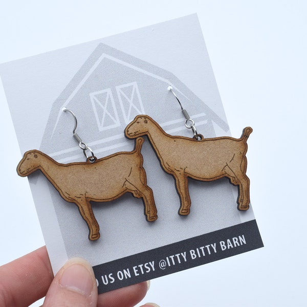 Goat Earrings, goat gift, Goat jewelry, Farm earrings, Milk goat gift, goat artwork, goat breeds, nubian goat gift, LaMancha goat gift