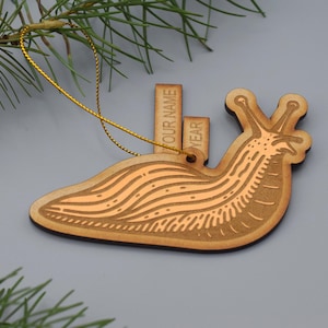 Hand Painted Banana Slug Ornament: Oregon Forest Gift