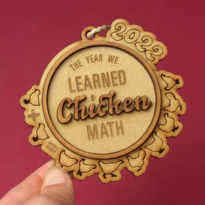 Chicken Math Ornament, Chicken gift, Chicken decor, Farm ornament, homestead ornament, Homestead gift, Chicken obsessed, chick gift