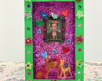 Frida Creative Diorama Altar, Energy, Decor, Art, Carnelian Crystal