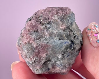 Large Ruby and Aquamarine Crystal Matrix, Cluster, Tourmaline, Rare Natural, UV Reactive, Fluorescent