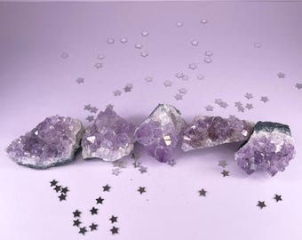 Raw Amethyst Crystal Cluster: Natural Purple Stone, Brazil