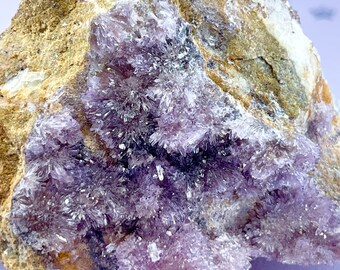 Purple Fluorite Gypsum, Druzy, Mini Mountain, Crystal, Natural, Raw