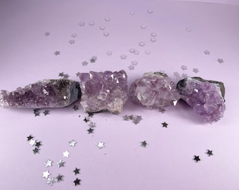Raw Amethyst Crystal Cluster: Natural Purple Stone, Brazil