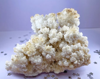 Large Aragonite Crystal: White Cave Popcorn Calcite Cloud