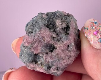Ruby and Aquamarine Crystal Matrix, Cluster, Tourmaline, Rare Natural, UV Reactive, Fluorescent