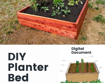 Premium Raised Garden Bed Plans | 1.25" Thickness | Eastern Red Cedar Wooden Planter for Outdoor Plants