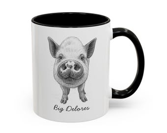 Personalized Pig Coffee Mug - Funny Gift, Animal Lovers, Kitchen Decor, Unique Mug, Farmhouse Style