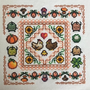 Stardew Valley Sampler - Cross Stitch Pattern - Instant Download PDF - Cottagecore, Embroidery (ORIGINAL)