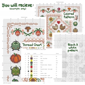 Stardew Valley Winter Sampler - kruissteekpatroon - Instant download pdf - Cottagecore, borduurwerk (ORIGINEEL) afbeelding 2