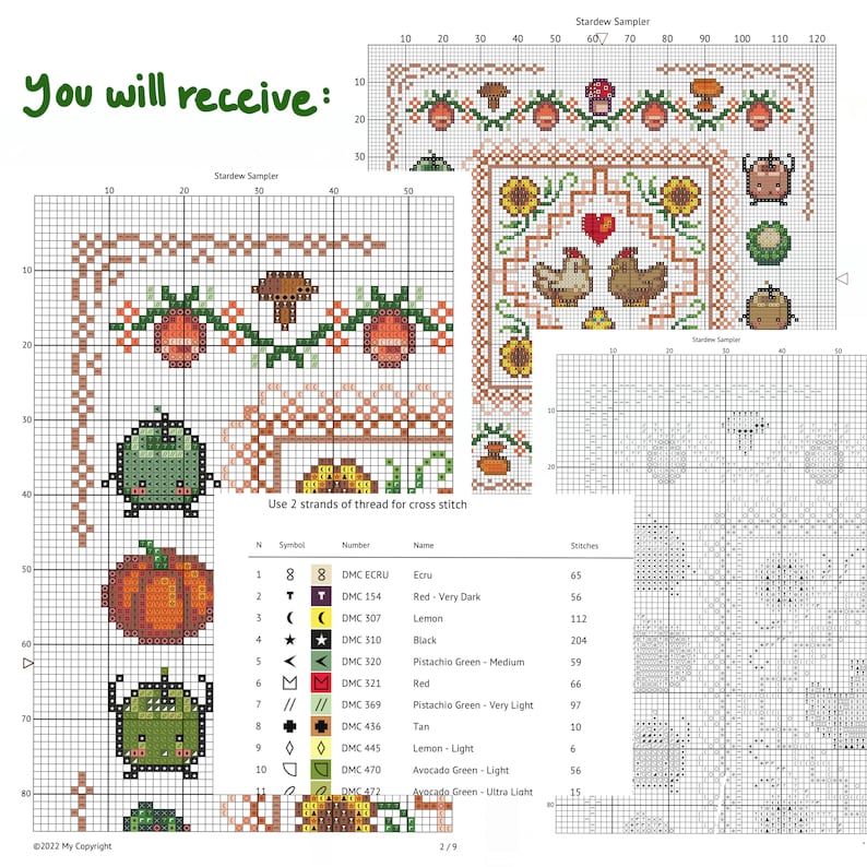 Stardew Valley Sampler Cross Stitch Pattern Instant Etsy
