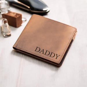 Father&#39;s Day Gift for Dad, Custom Wallet Gift, Mens Wallet Engraved, Husband Anniversary Gift, Gift for Him, Fathers Day Gifts, Personalized