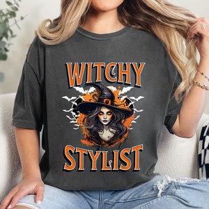 Halloween Witchy Hairstylist Comfort Colors® Shirt, Spooky Shirt Gift for Hairdresser, Beautician Esthetician Gift, Cosmetologist Shirt