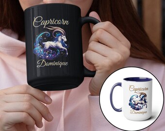 Personalized Capricorn Zodiac Mug, Astrology Birthday Gift