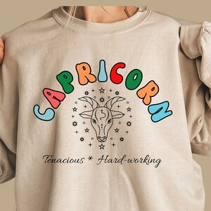 Celestial Capricorn Sweatshirt, Capricorn Zodiac Astrology Sweatshirt, Birthday Astrology Horoscope Gift, December January Birthday