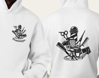 Personalized Barber Hoodie Customized Pullover Hoodie Student Barber Graduation Birthday Christmas Gift