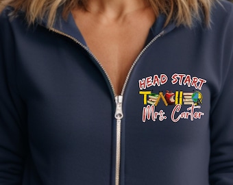 Sudadera con capucha y camiseta personalizada para maestro de Head Start, regalo de agradecimiento, camiseta personalizada para el primer día de clases de regreso a clases para maestro de Head Start