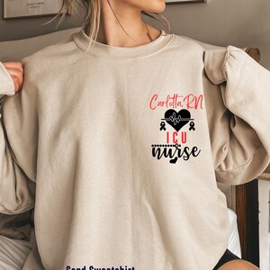 Custom Intensive Care Unit ICU Nurse Pullover Sweatshirt Full Zip Hoodie Jacket, Personalized ICU Nurse Shirt Sweatshirt Zip Jacket Sweater