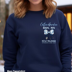 Custom Intensive Care Unit ICU Nurse Pullover Sweatshirt Full Zip Hoodie Jacket, Personalized ICU Nurse Shirt Sweatshirt Zip Jacket Sweater