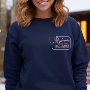 Custom Intensive Care Unit ICU Nurse Pullover Sweatshirt Full Zip Hoodie Jacket, Personalized ICU Nurse Shirt Sweatshirt Zip Jacket Sweater